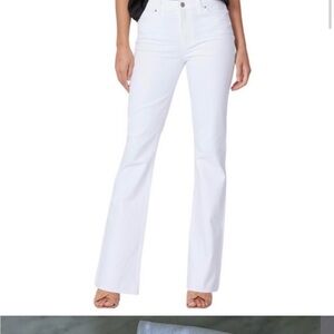 Paige Skyline Bootcut Flare Jeans White Denim Women's 31 Petite.